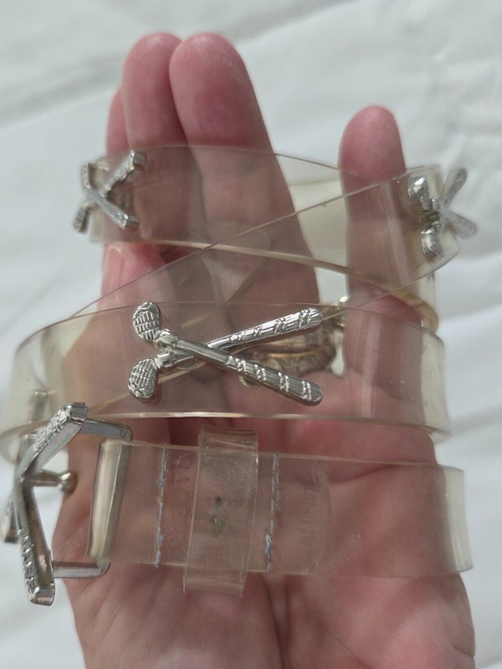 Vintage Clear PVC Golf Belt